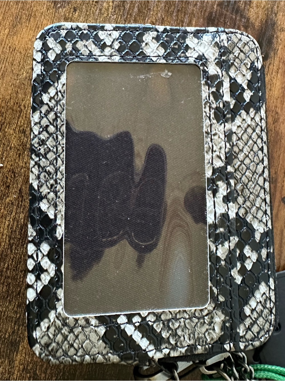 Ed Hardy Black & White Snake-Print Wallet with Silver Chain Wristlet NWT - Picture 6 of 7